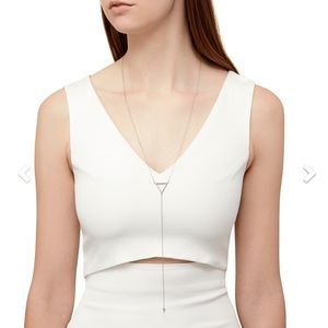 Sophie Harper: Pave Triangle Lariat (Silver)